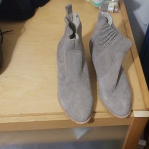 Grey suede booties